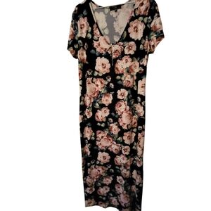 VIBE SPORTSWEAR NWT 2X MAXI DRESS FLORAL PLUS